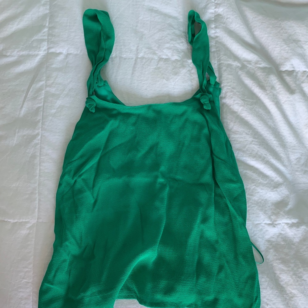 Le Lis Green Knot Tie Top